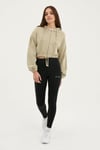 ORJ MARKA BEJ CROP KAPÜŞONLU SWEATSHIRT