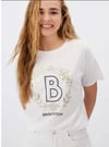 ORJ MARKA BEYAZ BASKILI SİLİM FİT T-SHIRT