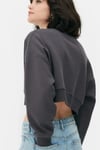 ORJ MARKA FÜME BASKILI OVERSIZE CROP SWEATSHIRT