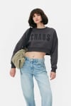 ORJ MARKA FÜME BASKILI OVERSIZE CROP SWEATSHIRT