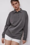 ORJ MARKA FÜME POLO YAKA UZUN KOL SWEATSHIRT