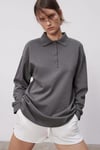 ORJ MARKA FÜME POLO YAKA UZUN KOL SWEATSHIRT