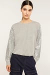 ORJ MARKA GRİ BİSİKLET YAKA KOLU PULLU SWEATSHIRT