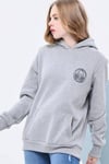 ORJ MARKA GRİ LOGO İŞLEMELİ KAPÜŞONLU SWEATSHIRT