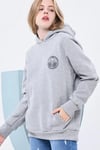 ORJ MARKA GRİ LOGO İŞLEMELİ KAPÜŞONLU SWEATSHIRT