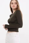 ORJ MARKA HAKİ MEVSİMLİK İNCE FİTİLLİ CROP TRİKO