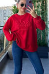ORJ MARKA KIRMRIZI BİSİKLET YAKA SWEATSHIRT