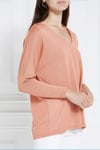 ORJ MARKA ORANGE İNCE V YAKA OVERSIZE ÖRME BLUZ