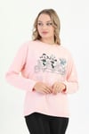 ORJ MARKA PEMBE BASKILI BİSİKLET YAKA UZUN KOL SWEATSHIRT