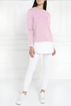 ORJ MARKA PEMBE BİSİKLET YAKA UZUN KOL SWEATSHIRT