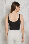 ORJ MARKA SİYAH DÜĞMELİ KALIN ASKILI CROP BODY ATLET