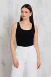 ORJ MARKA SİYAH DÜĞMELİ KALIN ASKILI CROP BODY ATLET