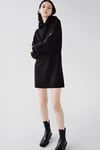 ORJ MARKA SİYAH KAPÜŞONLU SWEATSHIRT ELBİSE 