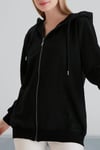 ORJ MARKA SİYAH KAPÜŞONLU UZUN KOL ARKA DİGİTAL BASKILI SWEATSHIRT