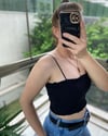 RESERVED ORJ SİYAH FIRFIRLI İP ASKILI CROP BODY
