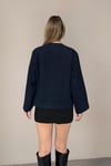 RİGALA LACİVERT OVERSIZE KISA KAŞE CEKET