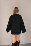 RİGALA SİYAH OVERSIZE KISA KAŞE CEKET