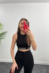 SGZ MODEL SİYAH GENİŞ ASKILI CROP BODY