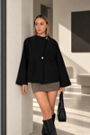 SİYAH OVERSIZE KISA KAŞE CEKET