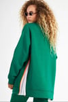 YEŞİL DÜŞÜK UZUN KOL OVERSİZE SWEATSHIRT