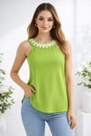 YEŞİL HALTER YAKA FLOŞ VİSCON BLUZ