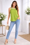 YEŞİL HALTER YAKA FLOŞ VİSCON BLUZ