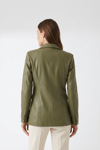 YEŞİL SUNİ DERİ BLAZER CEKET