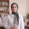 Locella Soft Pamuklu Siyah Beyaz Eşarp LDFC4401