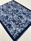 QASHKA Soft Pamuklu Şal Lacivert Serisi LBD1702