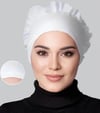 Silikonlu Kaymaz Fırfırlı Bone Beyaz