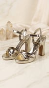 Altın Rengi Platform Topuklu Sandalet 11.5 cm – 2 cm Platform Şık & Davet Ayakkabısı