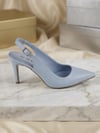 Bebe Mavisi Arkası Açık Stiletto 8.5 cm Topuk – Zarif & Rahat Günlük/Özel Gün Ayakkabı