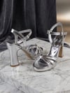 Gümüş Rengi Platform Topuklu Sandalet 11.5 cm – 2 cm Platform Şık & Davet Ayakkabısı