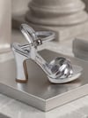 Gümüş Rengi Platform Topuklu Sandalet 11.5 cm – 2 cm Platform Şık & Davet Ayakkabısı