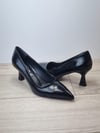 Kısa Topuk Siyah Renk Sivri Burun Stiletto
