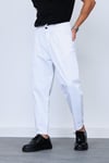Beyaz Cotton Boyfriend Pantolon