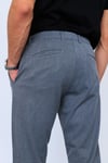Gri Yandan Cepli Klasik Pantolon