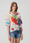 Cherry Silk Shirt (pink button set)