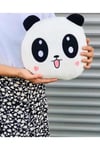 Panda Figürlü Kalp Yanaklı Sevimli Peluş Yastık Minnoş Yavru Panda Dizaynlı Dekoratif Yastık