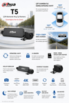 DHI-T5 Dikiz Aynalı Araç İçi Kamera  4K Çözünürlük + Ön ve Arka Kamera + GPS + Park Sensörü + Dokunmatik Ekran + APP Kontrol