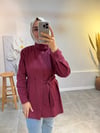 BORDO GABARDİN CEKET