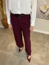 BORDO KEMERLİ PALAZZO PANTOLON 