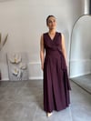 BORDO KRUVAZE YANDAN BAĞLAMALI ELBİSE 3105
