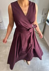 BORDO KRUVAZE YANDAN BAĞLAMALI ELBİSE 3105