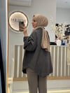 KAHVE İŞLEMELİ KİMONO