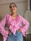 PEMBE FIRFIRLI BLUZ STOK KODU 3110