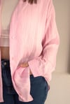 PEMBE TRANSPARAN GÖMLEK 