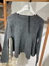 PEPLUM PULLU SİMLİ TRİKO KAZAK FÜME 3979