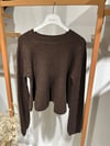 PEPLUM SİMLİ TRİKO KAZAK KAHVE 3980
