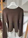 PEPLUM SİMLİ TRİKO KAZAK KAHVE 3980